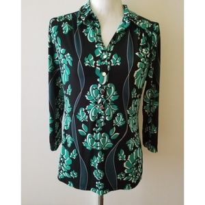 Alfani Floral Long Sleeve Blouse Size M